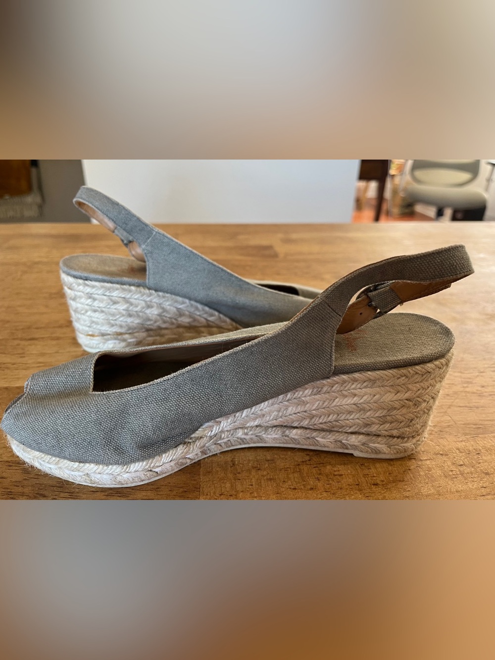 Castaner  Slingback Espadrille Wedge Sandals grey